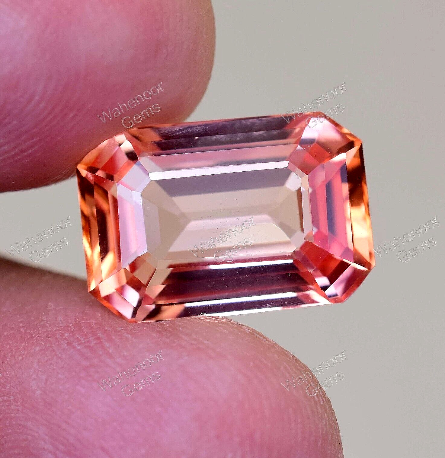Natural imperial Topaz 10.90 Ct Emerald Stunning Unheated AGL Certified Gemstone