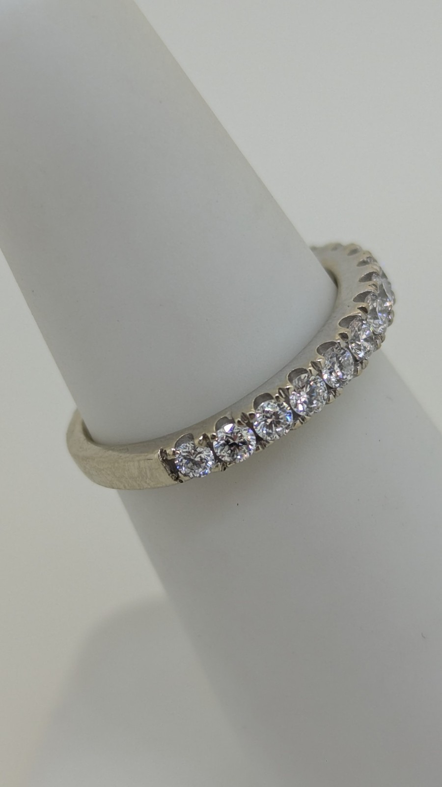 14k White Gold 1/2 ctw Sz 5 2.1mm Round LAB Diamond Stack Half Band 2.4mm