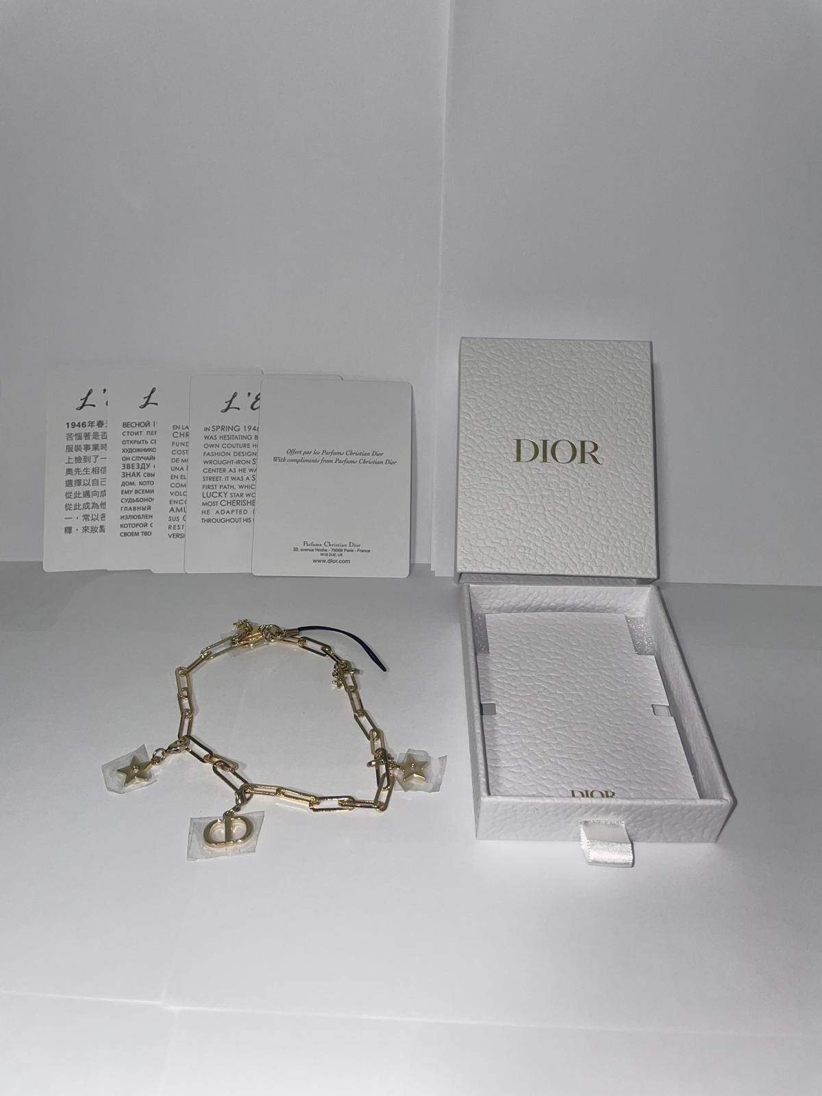 Dior Beauty Gold Tone Phone Charm CD Star Logo Parfums GWP w/ Box