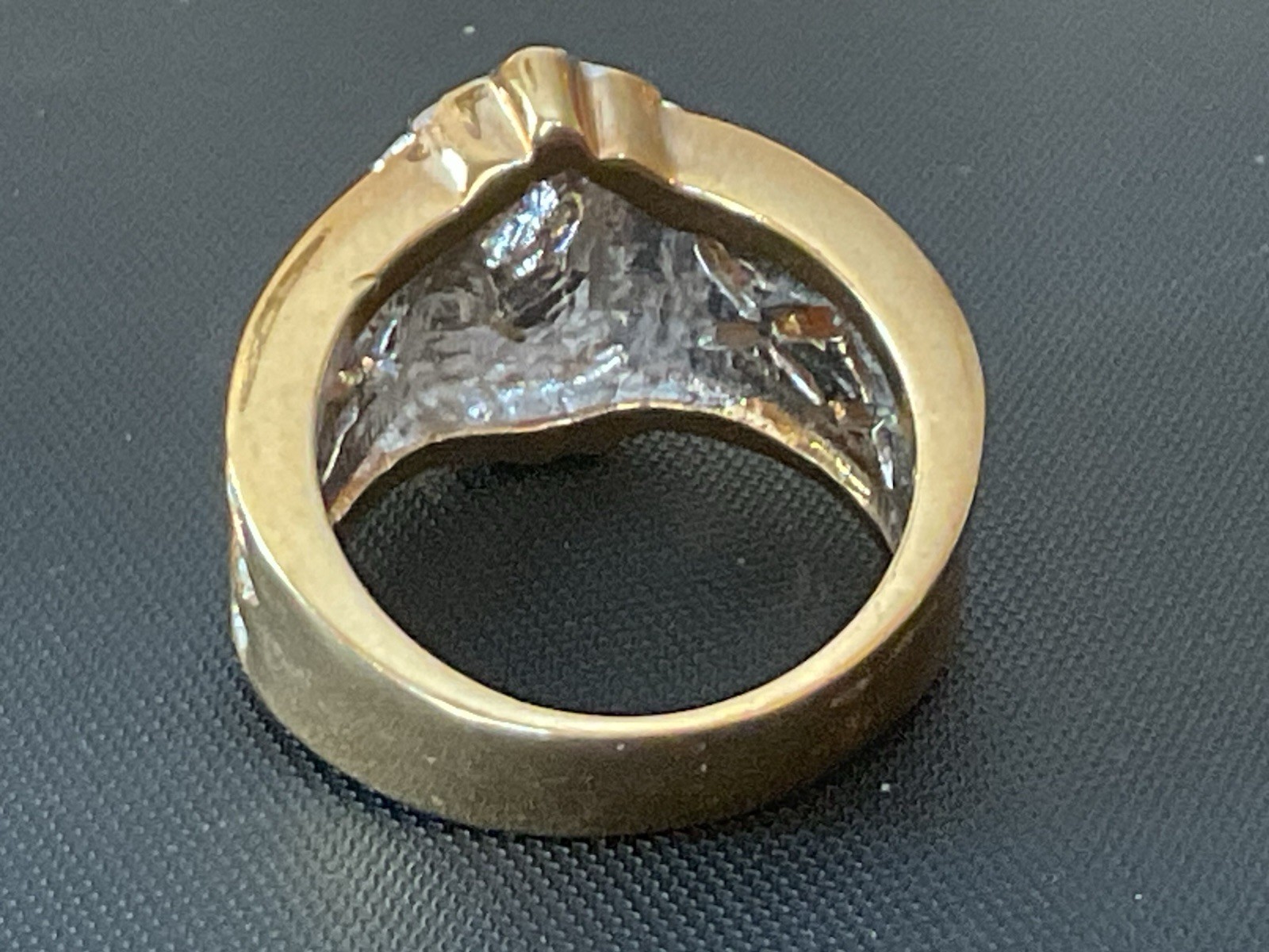 Empress Style Wide Band 18KGP Gold Plated Amethyst Ring Sz 7