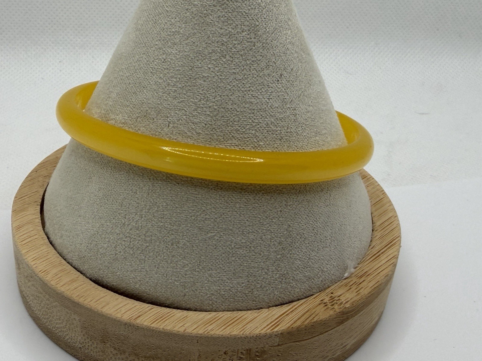 Vintage Yellow Moonglow Lucite Bangle Bracelet Plastic 1/4 Inch Wide