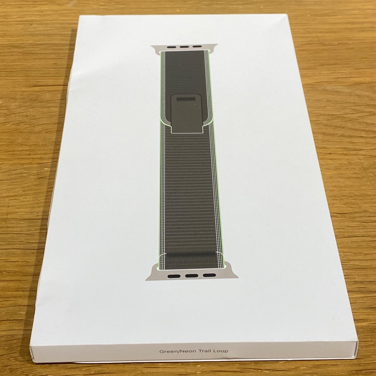 Apple Watch Strap Band 49mm Green Neon Trail Loop Natural Titanium Finish S/M