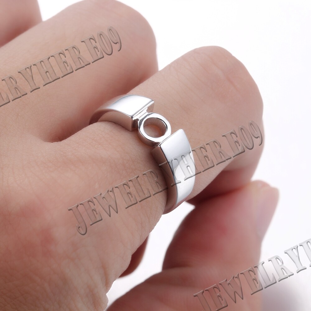 Wedding Fashion 6.5MM Round Tension Setting Solid Semi Mount Ring Silver 925