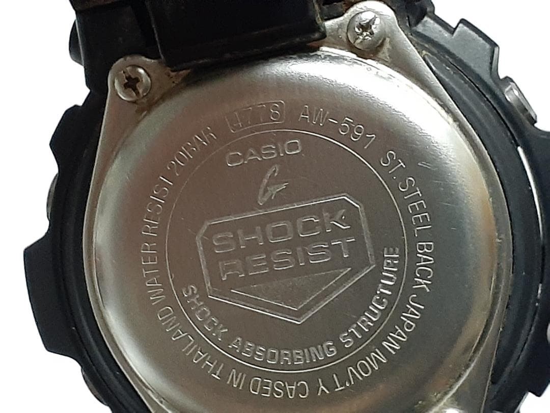 [Battery replaced, working condition] Casio G-SHOCK AW-591 Blue Analog-Digital W