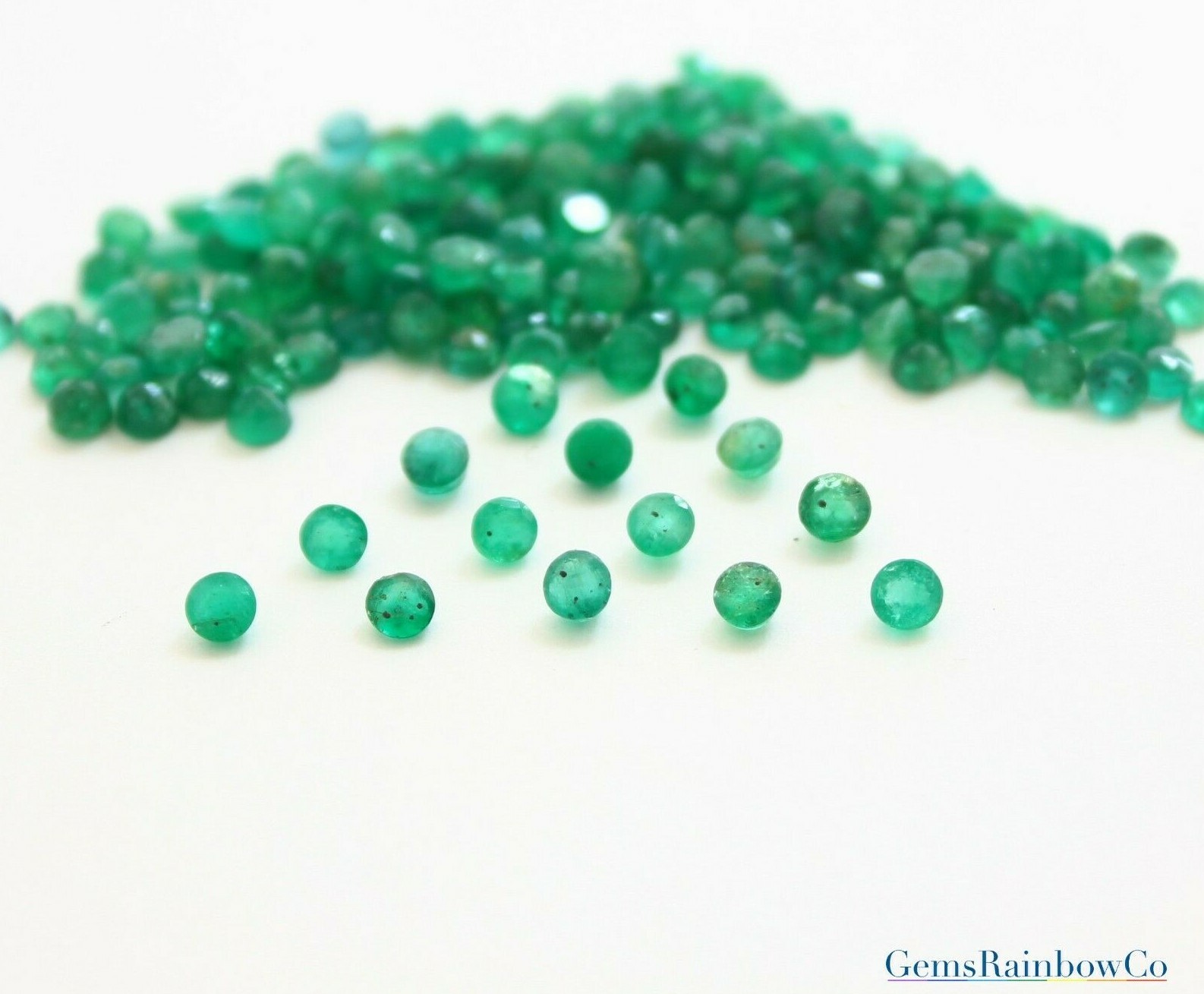 Natural Green Round, Zambian Emerald, Green colour, 2 mm To 5mm, #826