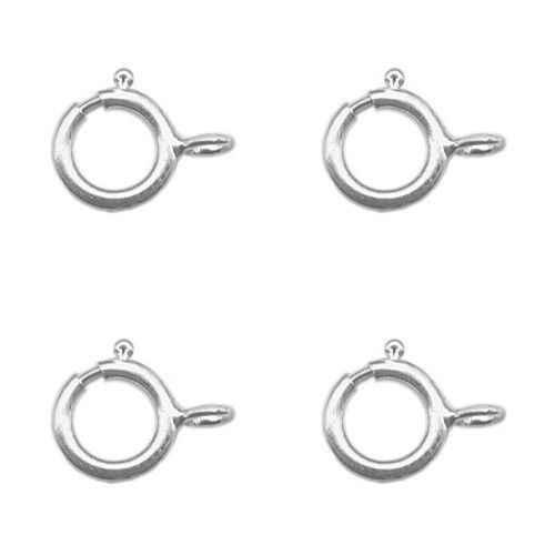 Lot of 10 Sterling Silver Spring Ring Clasps 6mm .925 stamped Made in Italy
