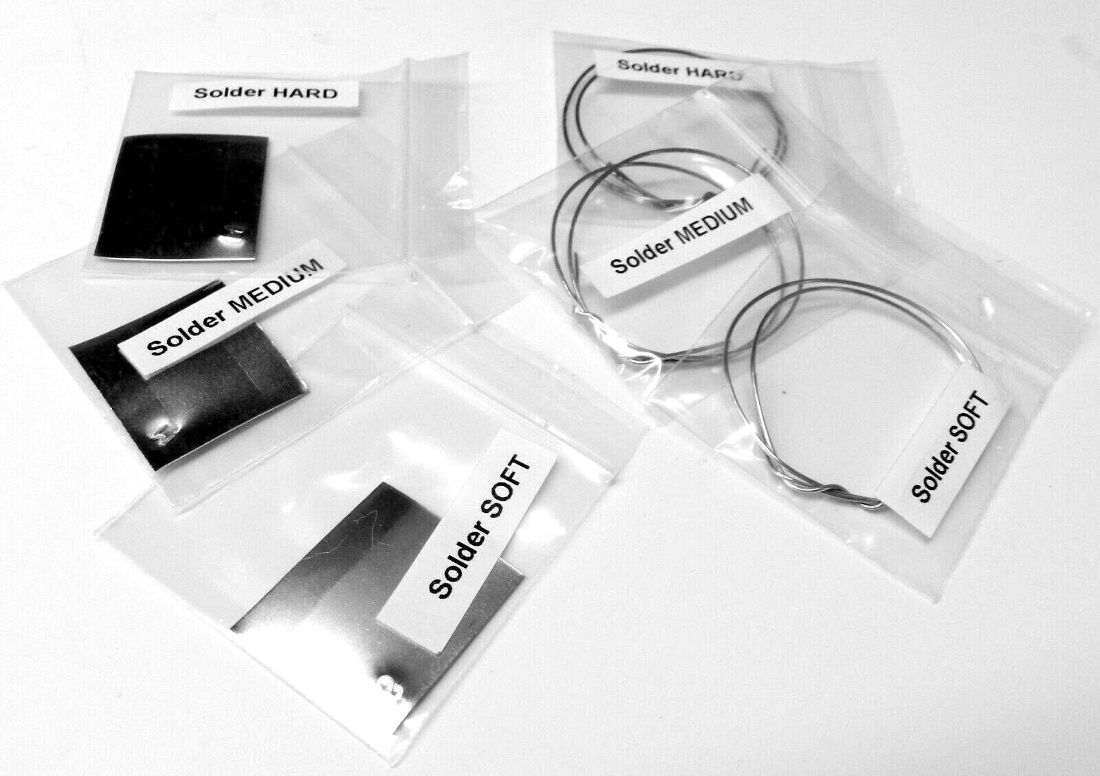 Silver Solder for Jewelry Making Assortment Pack Wire & Sheets -Soft Medium Hard