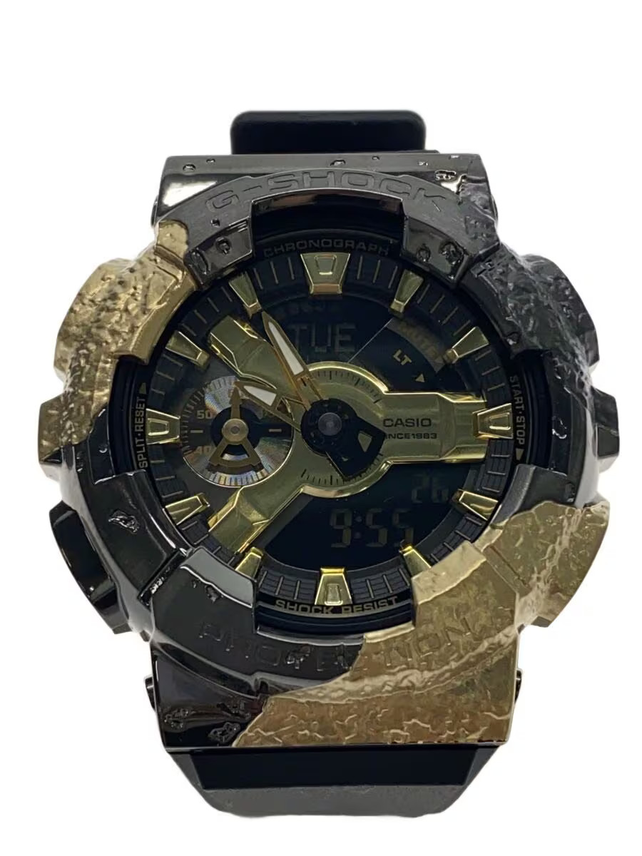 CASIO Quartz Watch G SHOCK Digital Analog Rubber GLD BLK SS