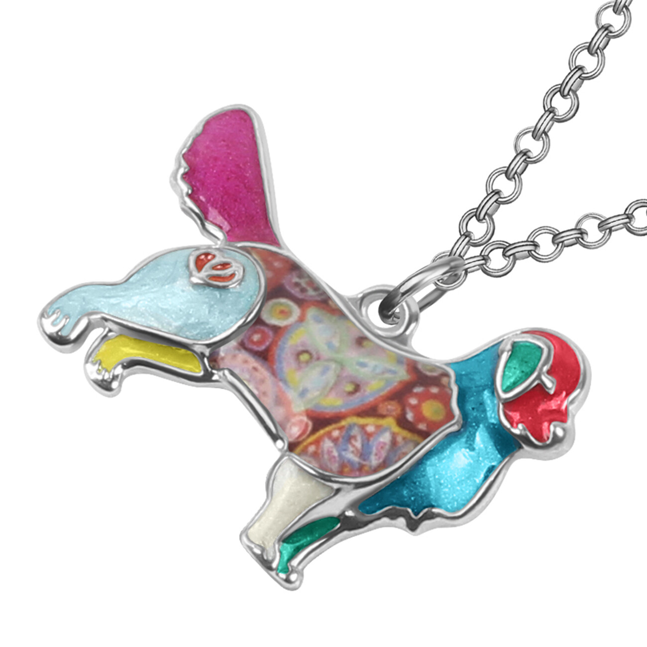 Enamel Alloy Golden Retriever Dog Necklace Pendant Pets Jewelry Charms Gifts