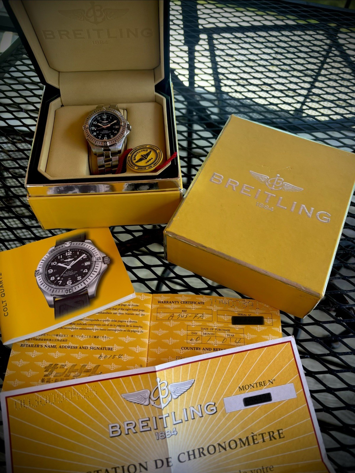 Breitling Colt FULL KIT! Chronometre 500M Quartz A74350 DIVER Arabic Black