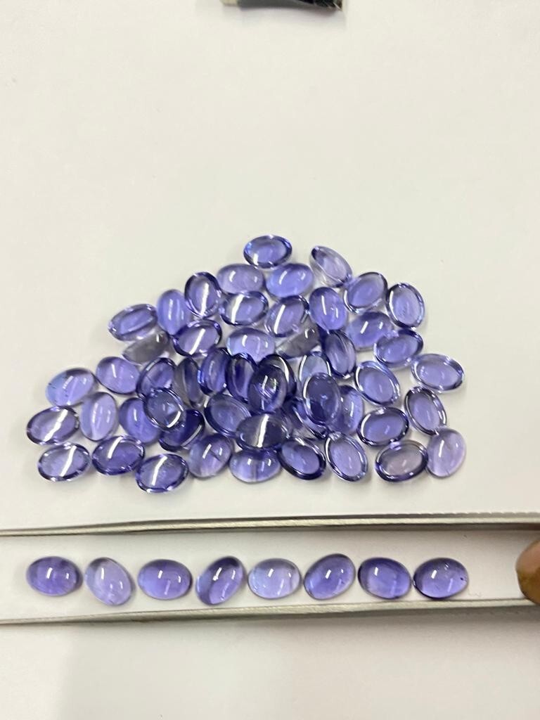100% Natural Iolite Oval Shape Cabochon Loose Gemstone 3X5mm – 6X8mm