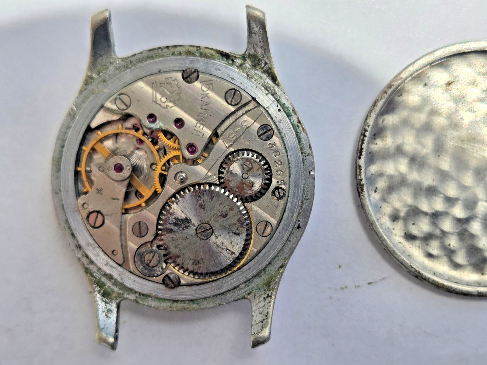 Russian Wristwatch Watch Pobeda , Victory . Made in USSR . Not working for parts