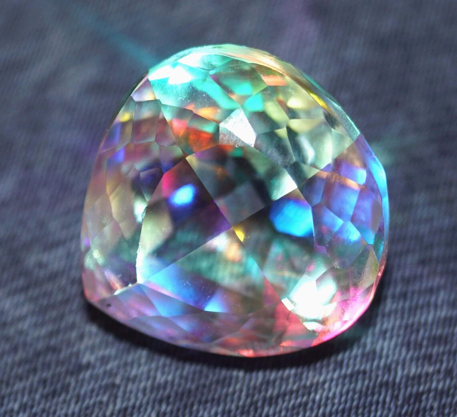 100 Ct Natural Mystic Pear Cut Rainbow Color Certified Loose Gemstone