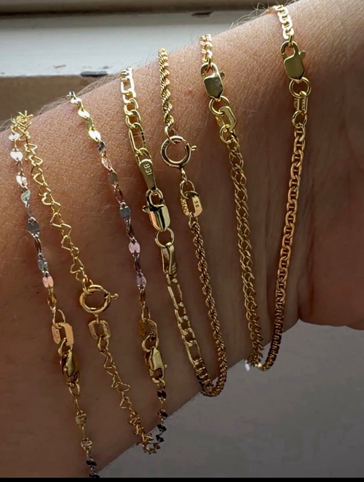 10 k solid Yellow Gold Bracelets Spring Ring , lobster clasp Signed! 7- 8”