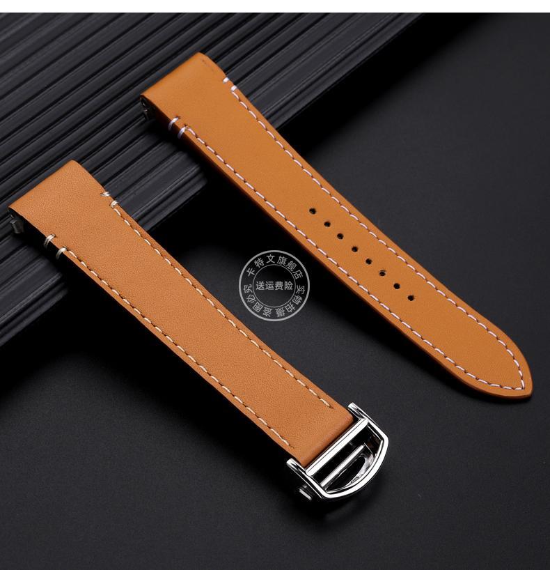 Genuine Leather Watchband For Car.tier Sandoz Large Medium-Sized Santos WSSA0010