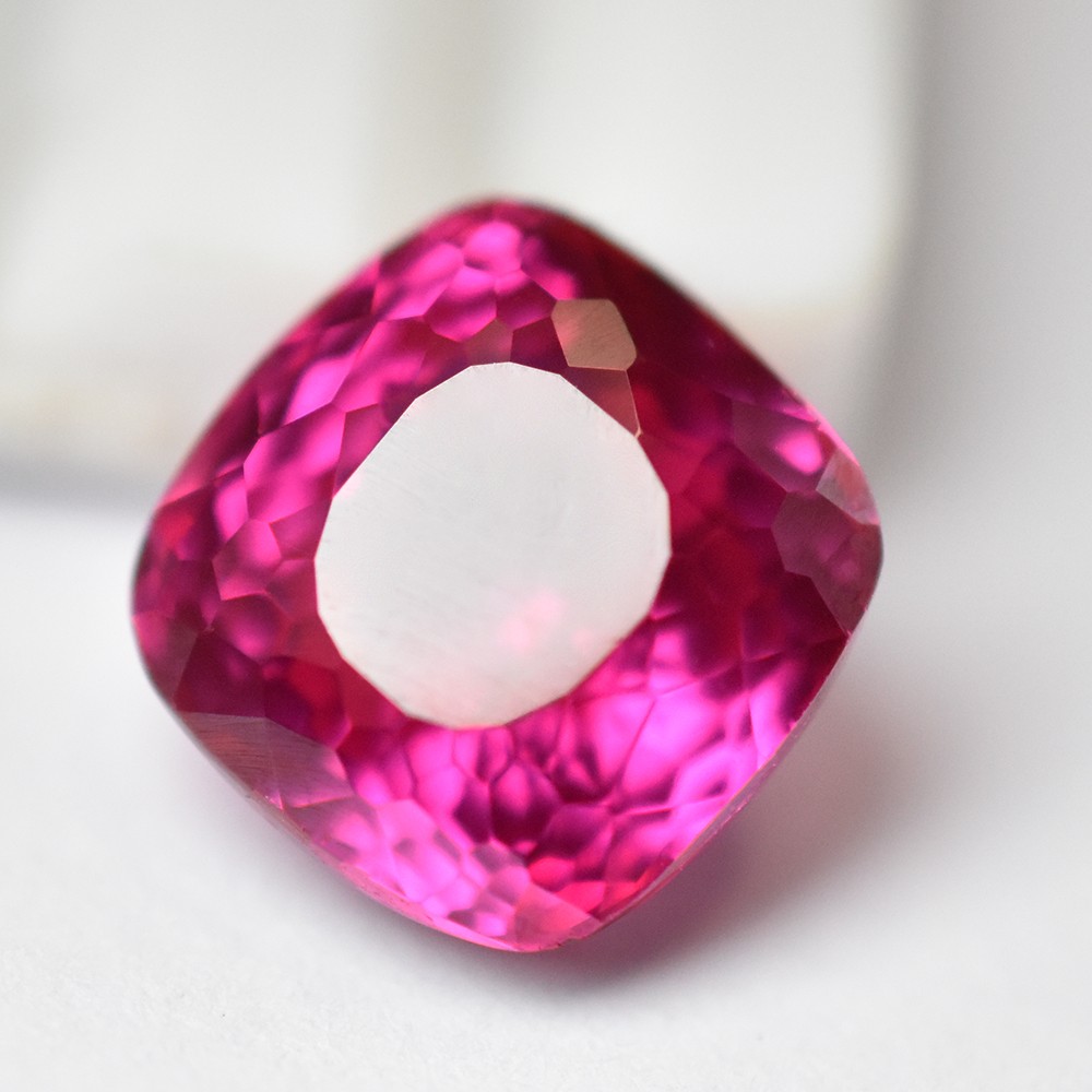 Certified 8-10 Ct Natural Pink Ruby Brilliant Square Cut Loose Gemstone