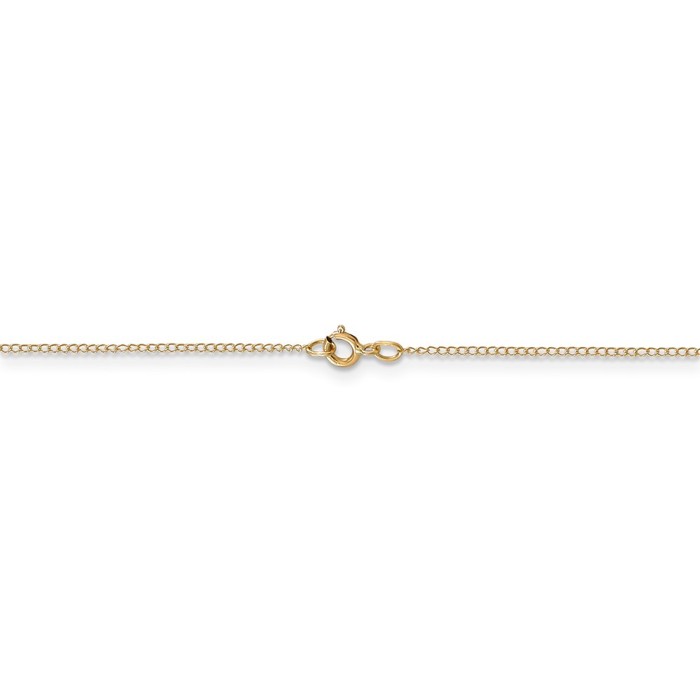 14k Yellow Gold 0.50mm Pendant Curb Chain w/ Spring Ring 16″ – 24″