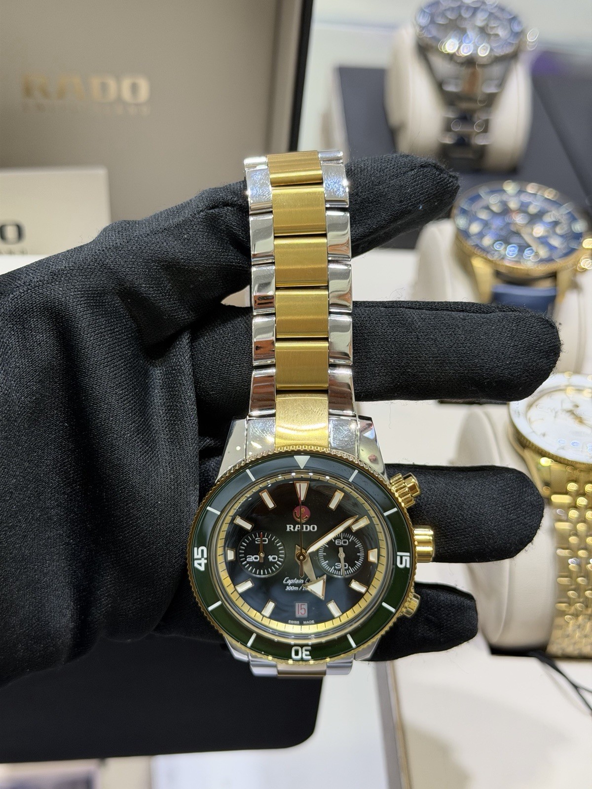 New Rado Captain Cook Chronograph Automatic Green Dial Men’s Watch R32151318