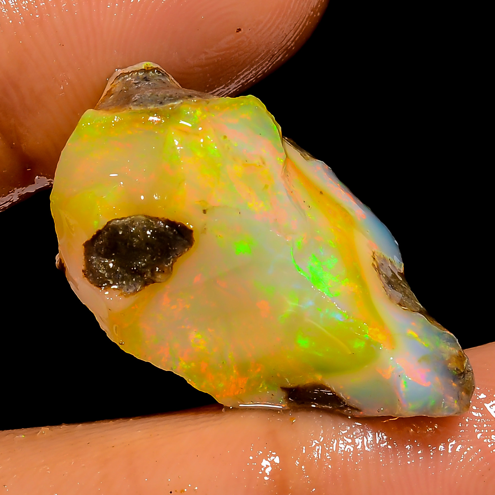 Specimen Crystal Welo Fire Natural Ethiopian Opal Rough OO 26 Ct. 26X18X14 mm