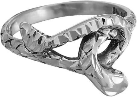 Diamond Cut Intertwined Snake Ring
