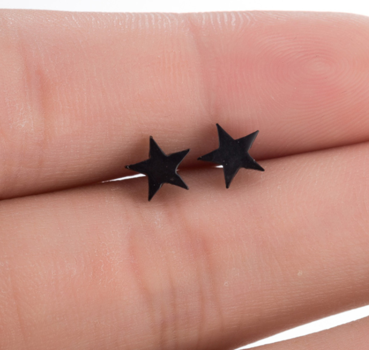 Tiny Unisex Punk Titanium Silver / Gold / Black / Gold Star Stud Earrings