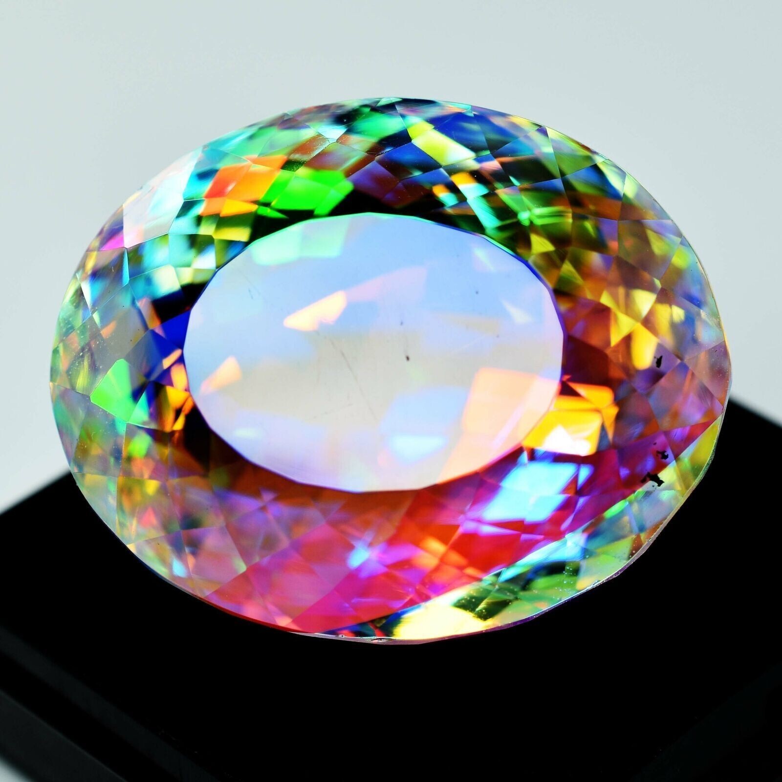 50.5 CT+ Rainbow Color Oval Cut Natural Mystic Topaz Loose Certified Gemstone