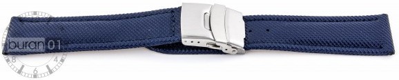 Watch Bracelets faltschließe-wasserfest-dunkelblau with Blue Seam 18mm 24mm