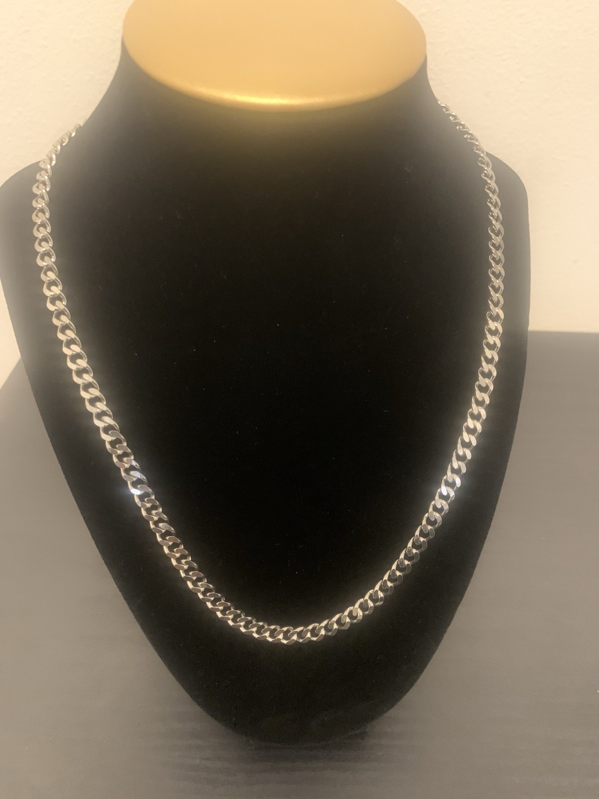 Rhodium Plated Stainless Steel Chain 6MM 20 Inches Long