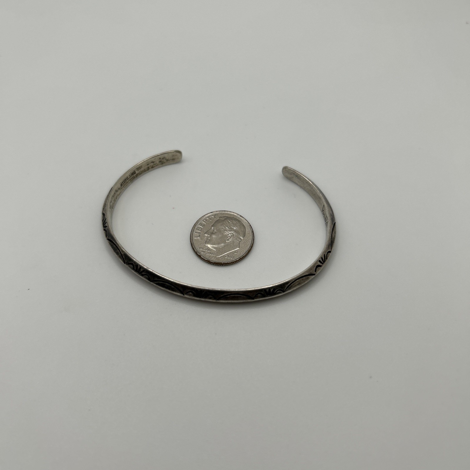 Native American Sterling Silver Stamped Cuff Bracelet CLBZ 11.1g