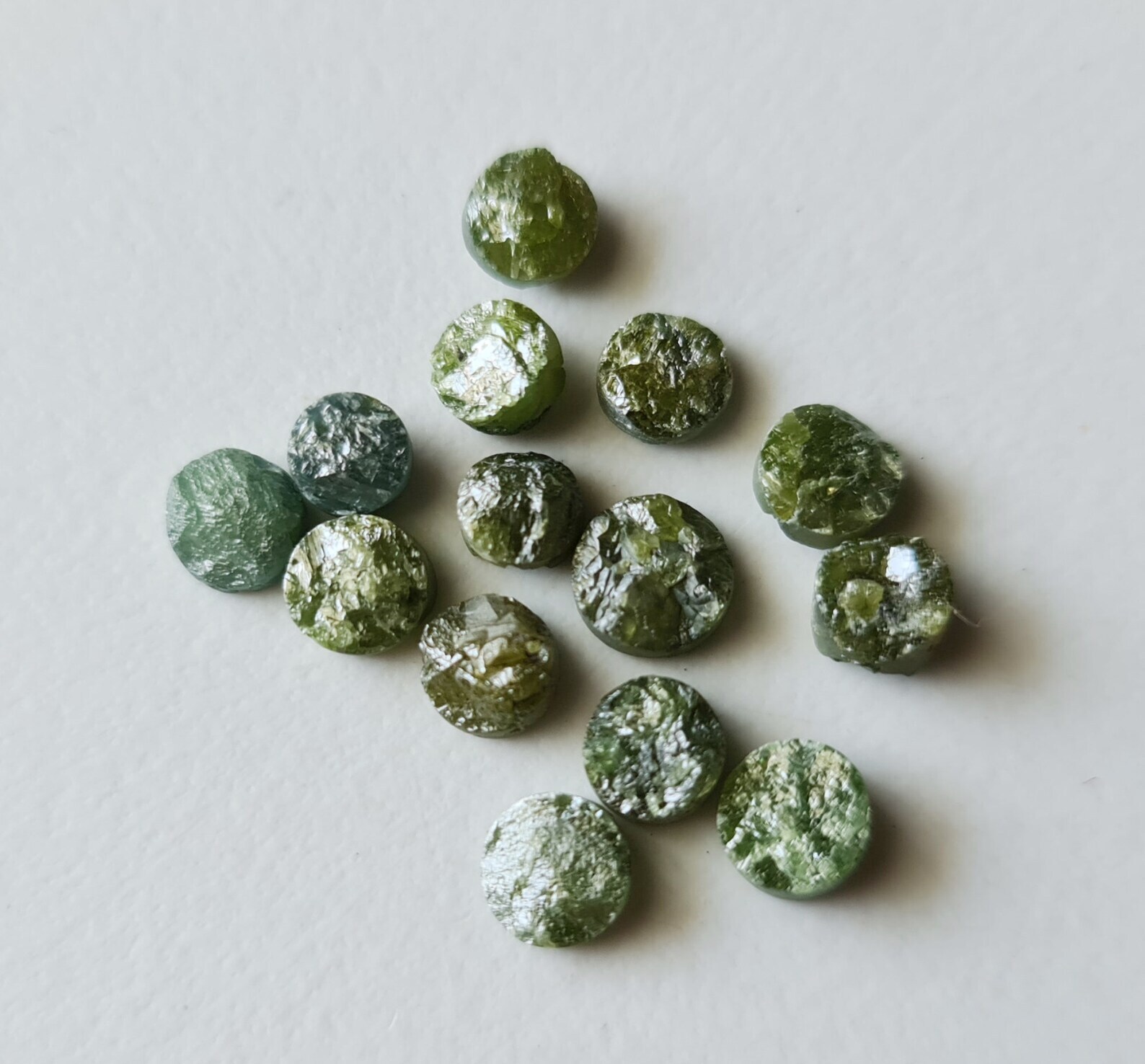 5-5.5mm Green Rough Diamond Discs Diamond Tyre 1 Pc Laser Cut Loose Diamond