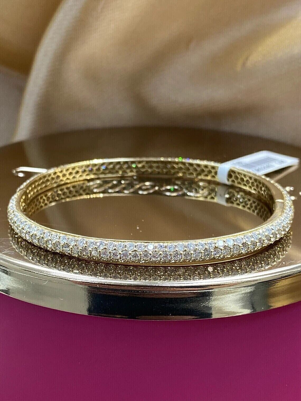 5Ct Round Cut Lab Created Diamond Wedding Bangle Bracelet 14k Yellow Gold Finish