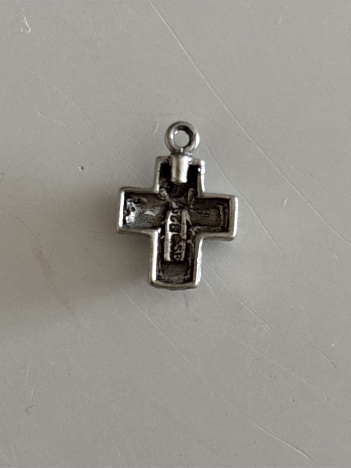 Sterling Silver Cross Charm For Bracelet Or Chain Vintage