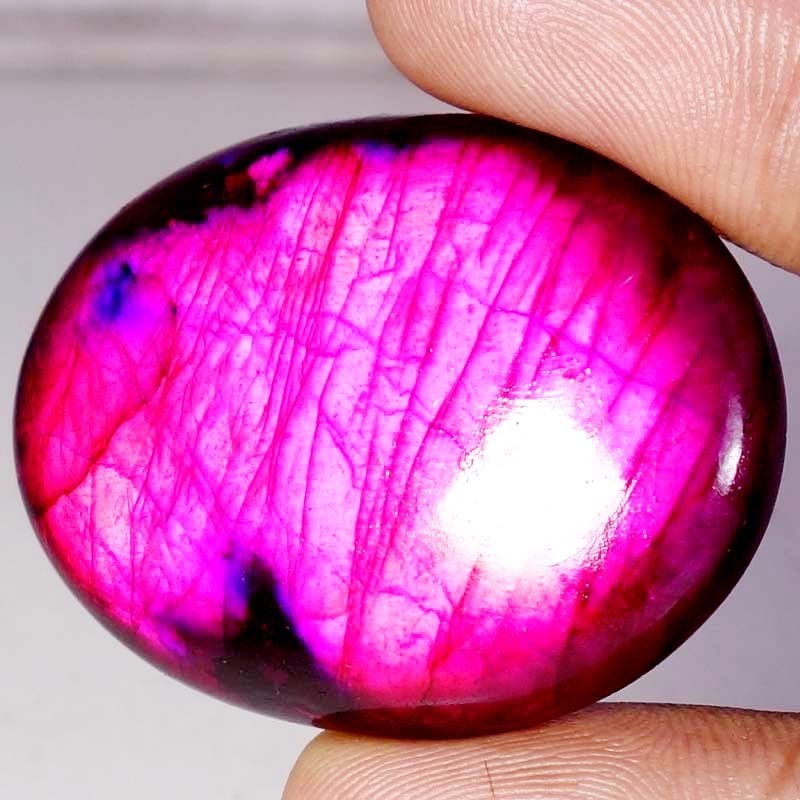 Oval Shape Cabochon 104.35CTS color of Labradorite 32X43X8MM Treated Loose stone