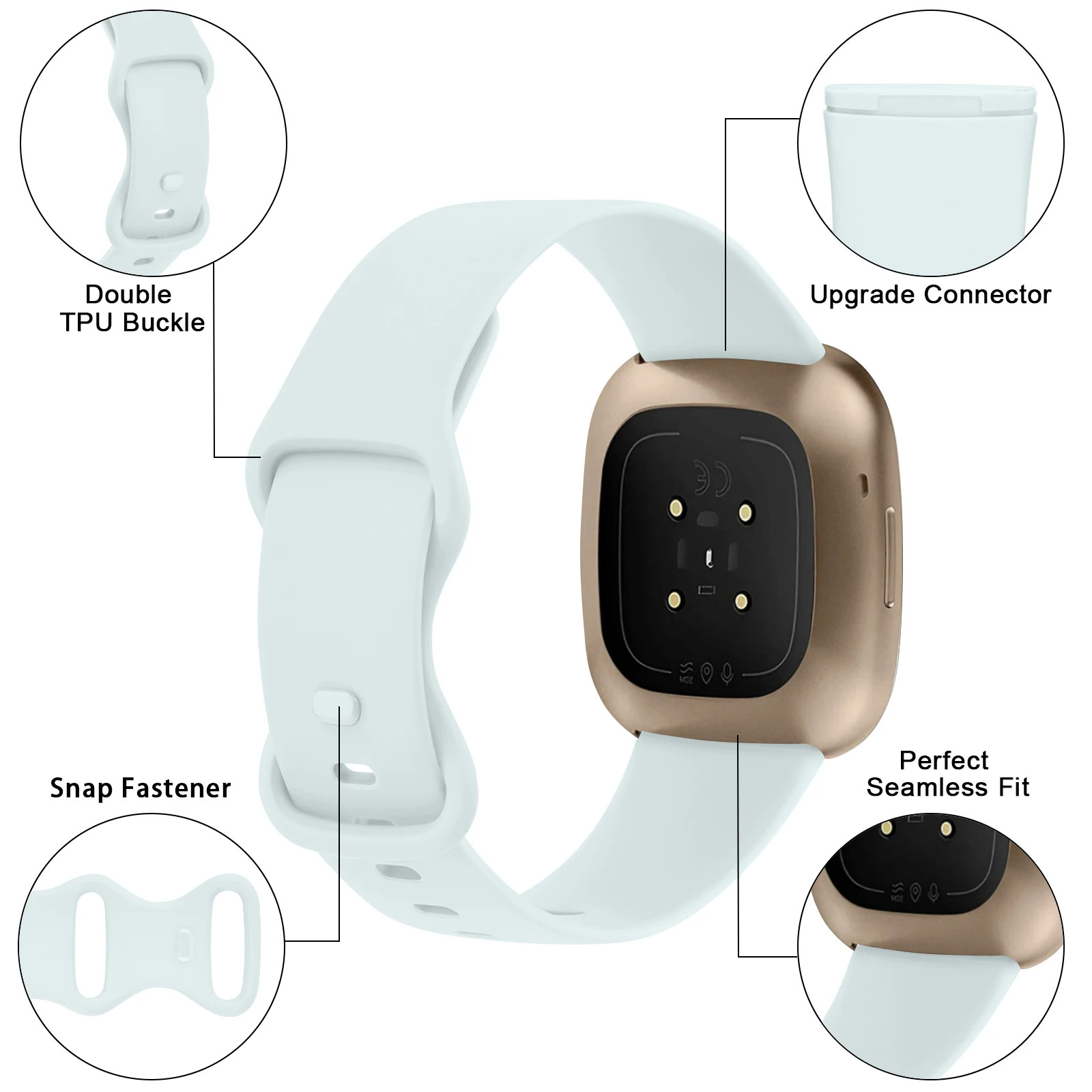 Soft TPU Strap for Fitbit Versa 3 4 Sense2 Silicone Band Watchband Bracelet Band