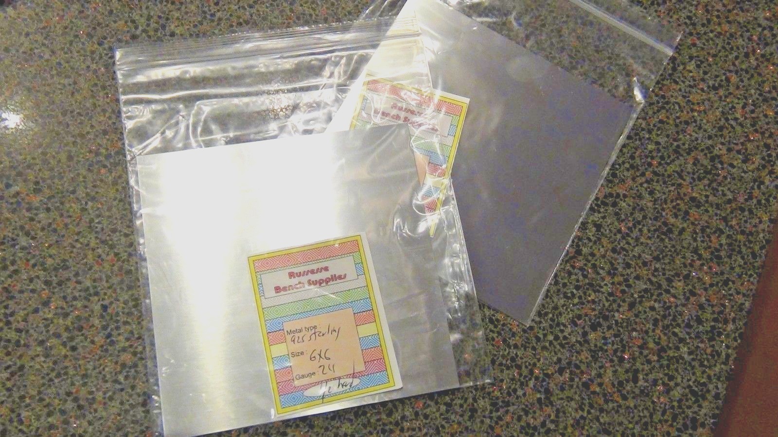 sterling silver sheet metal 6 x 6 inch gauge 34 32 30 28 26 24 gauge 1/4 hard