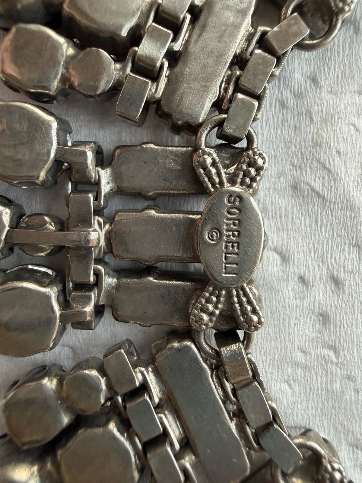 Sorrelli Statement Necklace Matte Black, Olive Green and Clear Crystals
