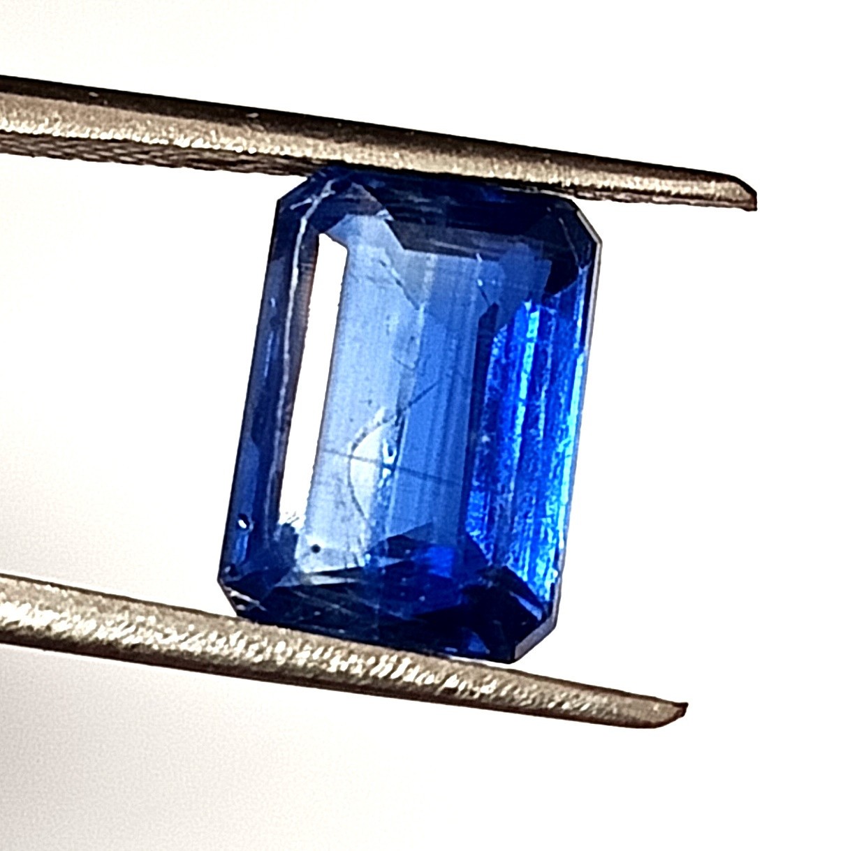 DARK BLUE KYANITE EMERALD CUT FACETED LOOSE GEMSTONE NATURAL UNTREATED 3.85 CTS