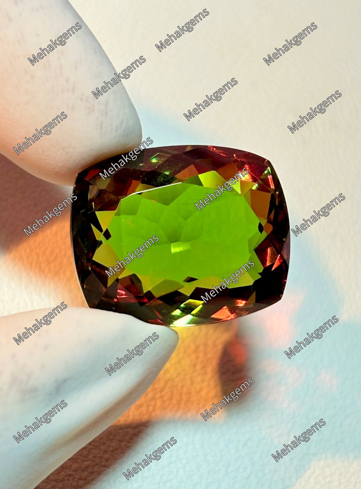 52 Carat Cushion Zultanite Gemstone, Bi-Color Diaspore for Pendant, Faceted