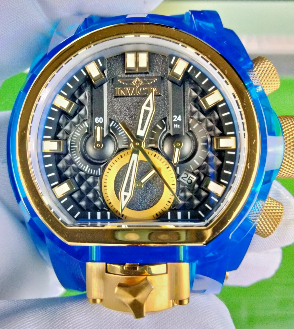 Invicta Bolt Zeus Magnum 46476 52mm Blue Gold Chronograph Watch