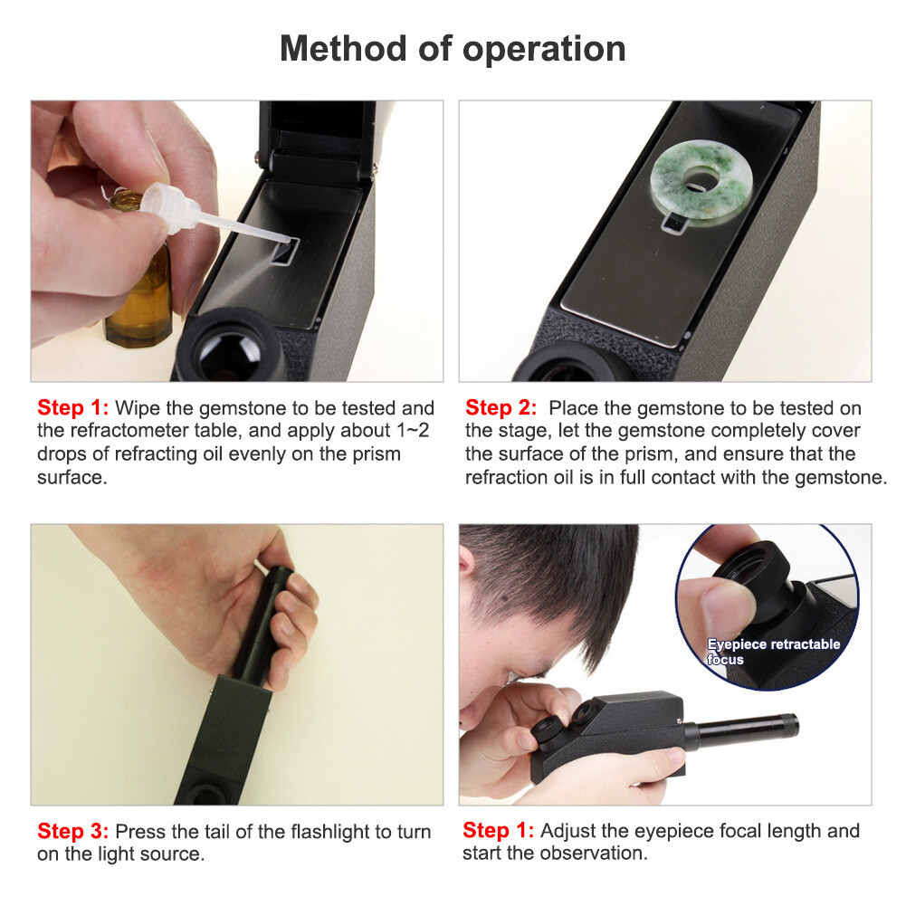 A Type Gem Refractometer Detector External Light Source Measuring Instrument