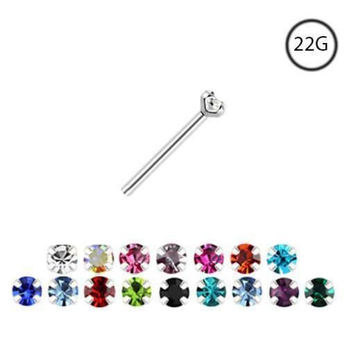 925 Sterling Silver Straight or L Bend Ring Small Tiny Micro 1mm CZ Prong 22G