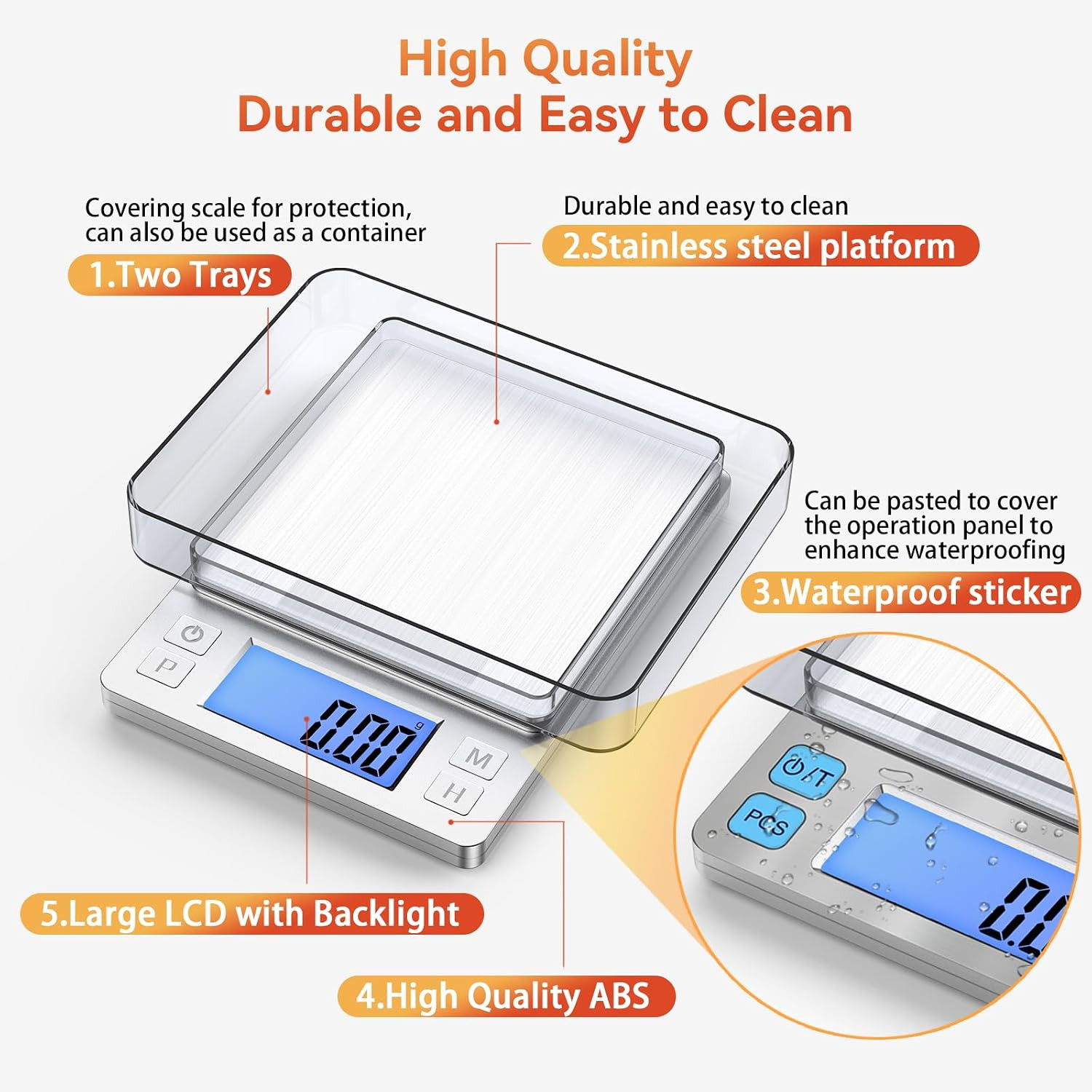 0.01G Small Digital Gram Scale, USB Rechargeable, Upgraded 1Kg Jewelry Scale wit