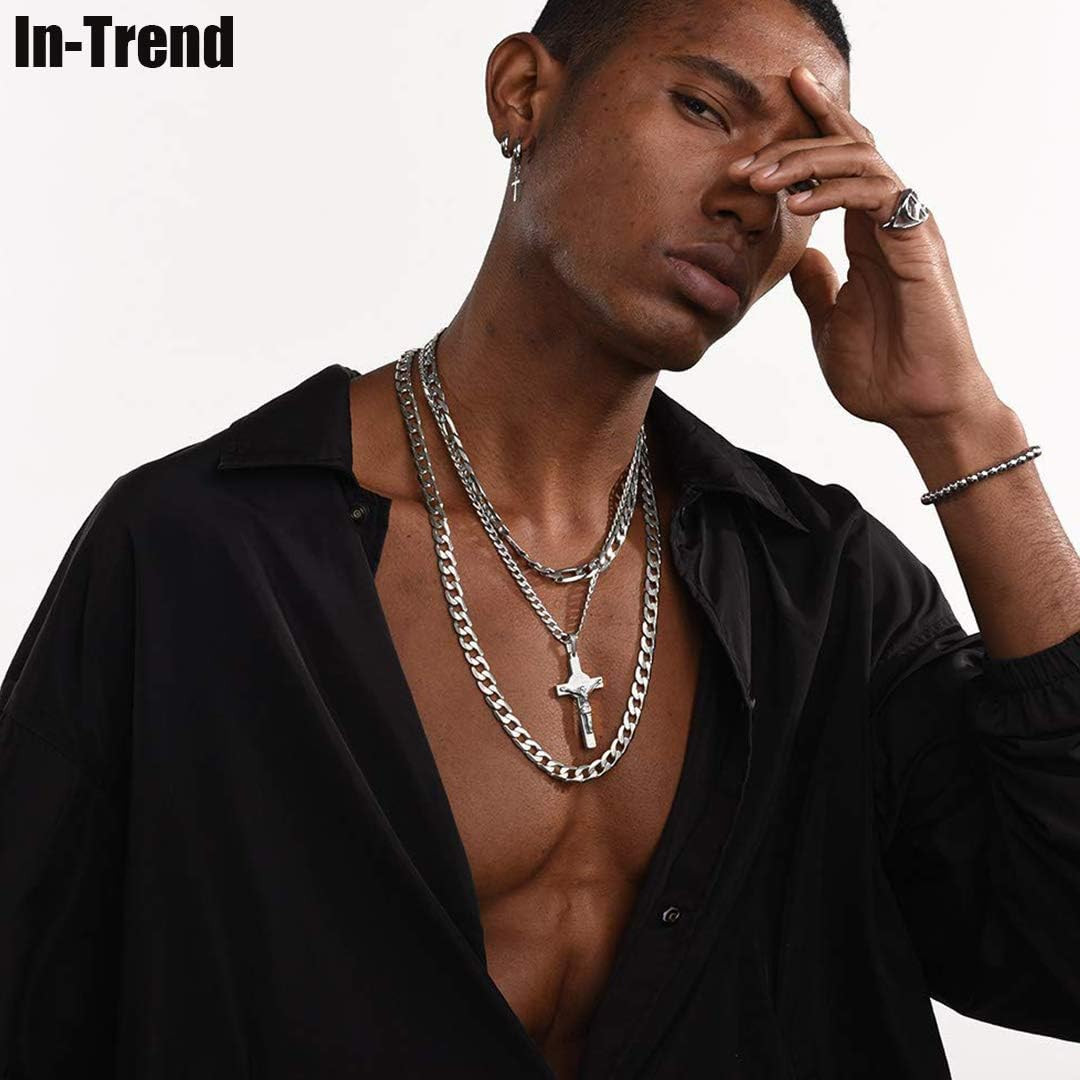 Cadena Cubana Para Hombre Collar Plata De Acero Inoxidable Joyería Moda Hip Hop