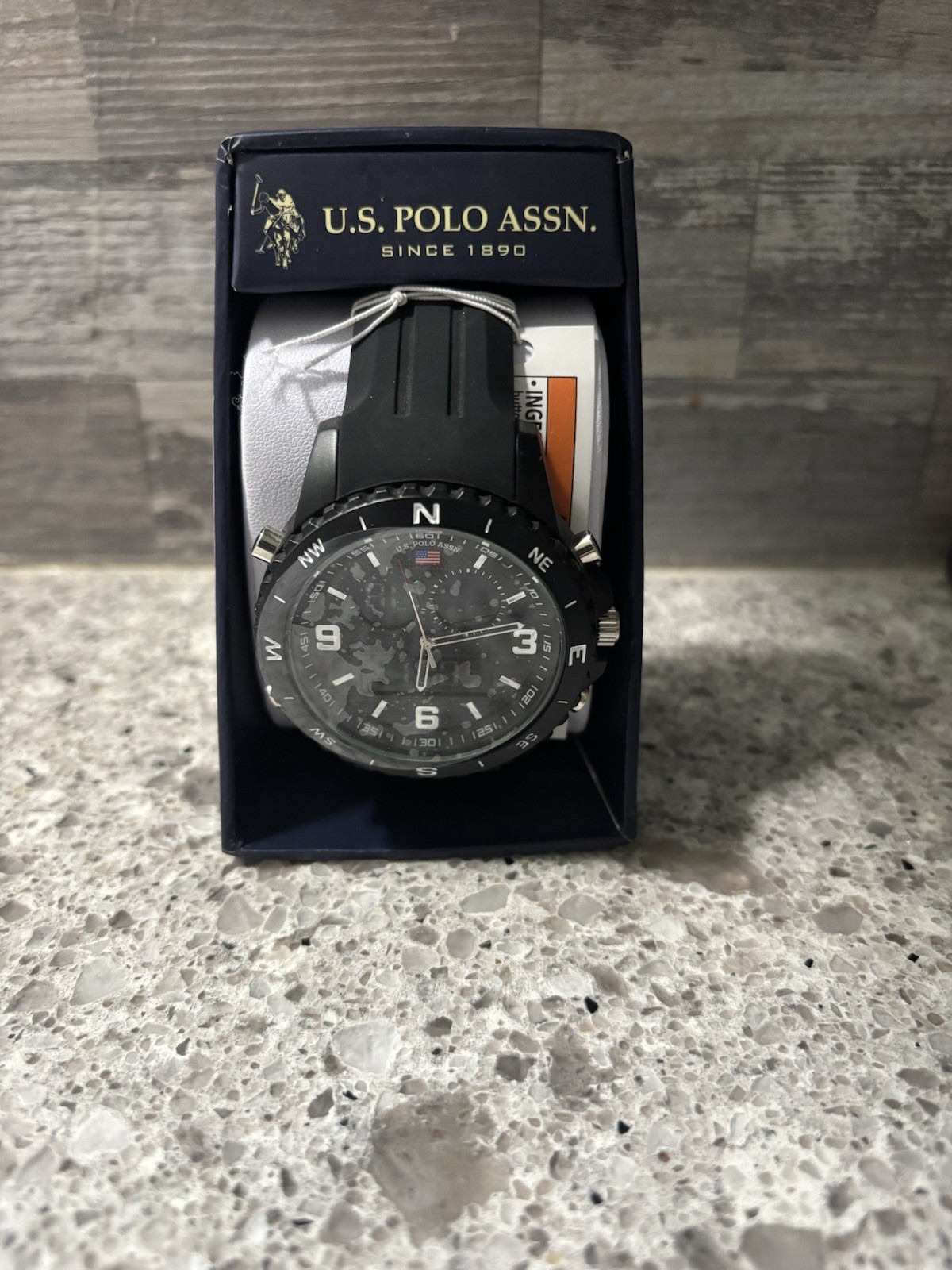 U.S. Polo Assn. Men’s Sporty Wristwatch US9766WM Stainless Steel Rubber Strap