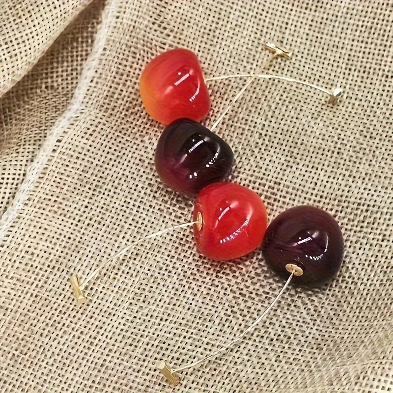 Sweet Cherry Dangle Earrings Cute Fruit Drop Statement Fashion Jewelry