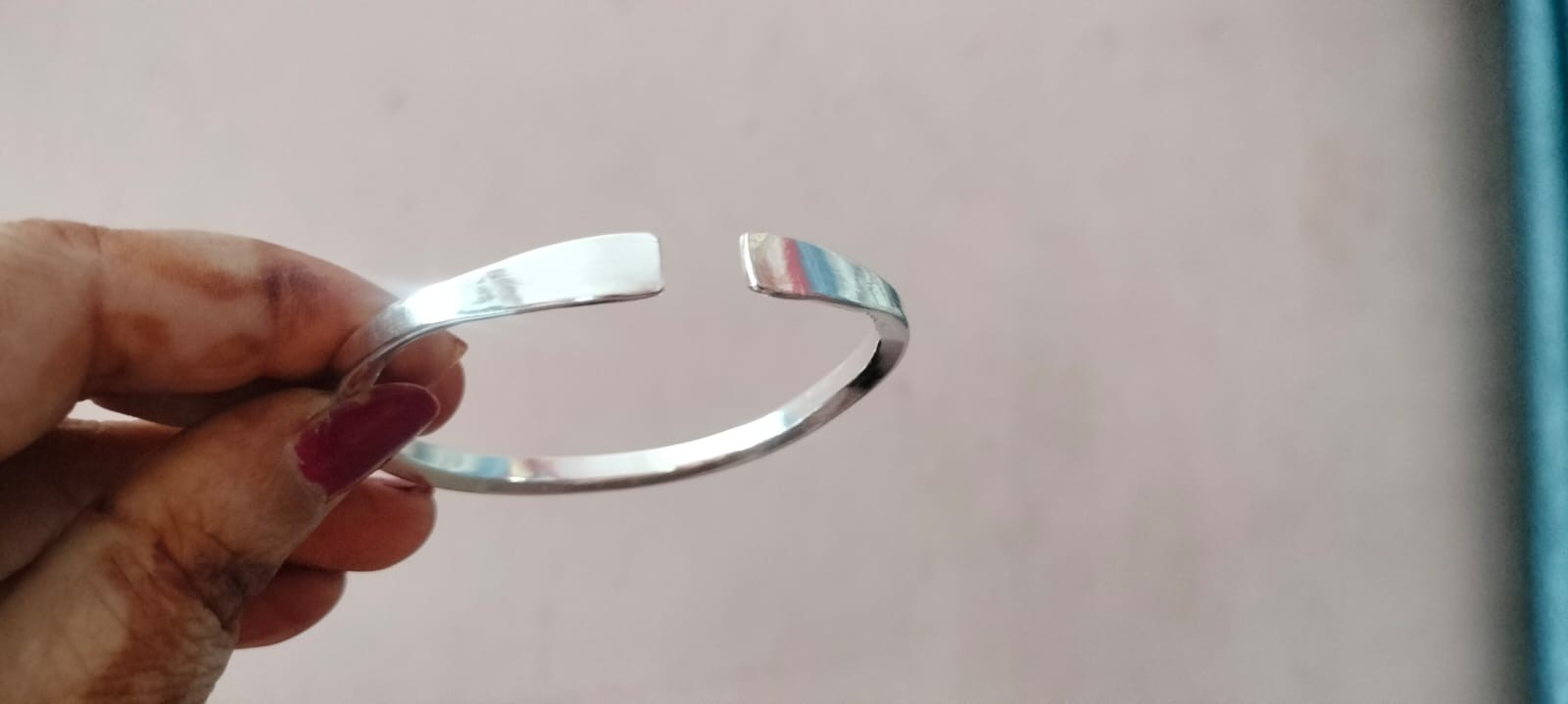 hammered 925Sterling Silver Cuff Bracelet, Minimalist Rustic Bangle