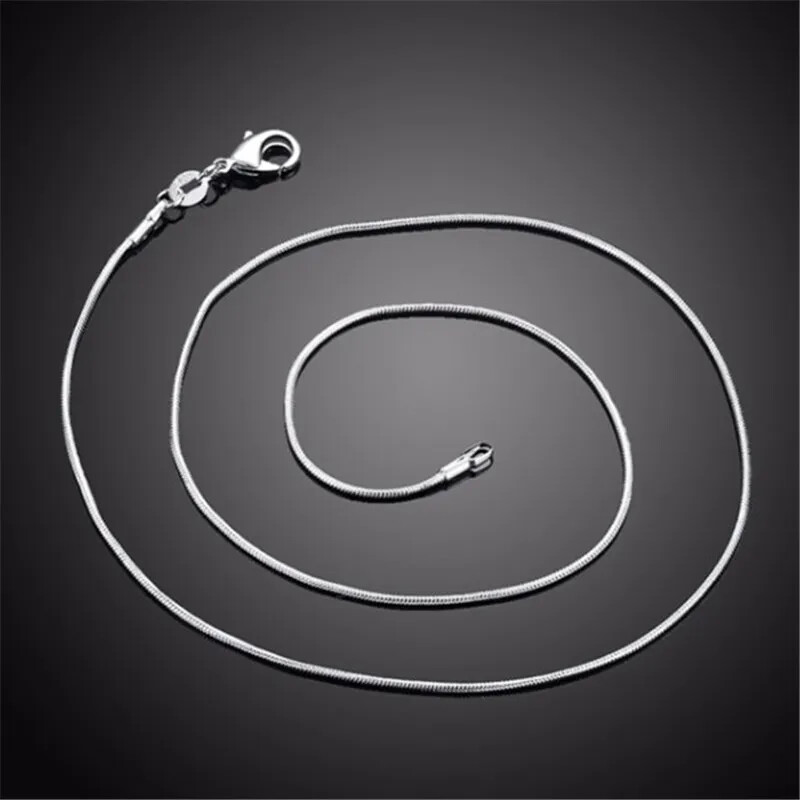 WOMEN & MEN 925 Stamped Sterling Silver 1mm SNAKE Chain Necklace 925 Italian NEW