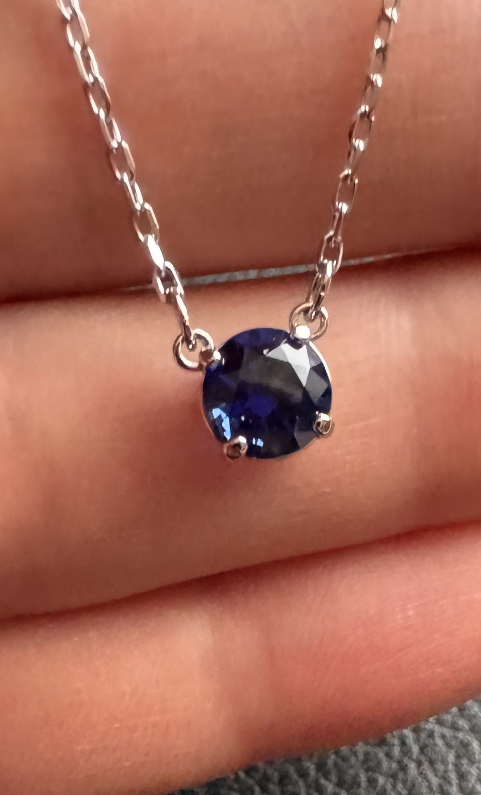 Genuine Swarovski Stilla Attract Pendant Necklace, Rhodium Plated, Blue, NEW