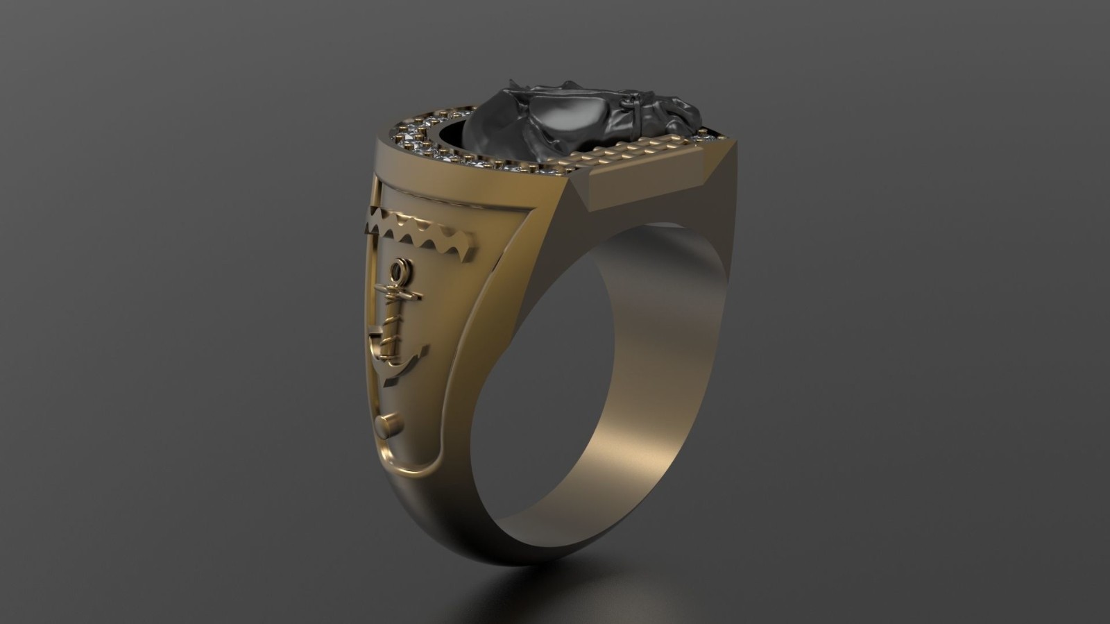 Oxidized Men’s Horseshoe & Horse Gothic Punk 925Sterling Silver Statement Rings