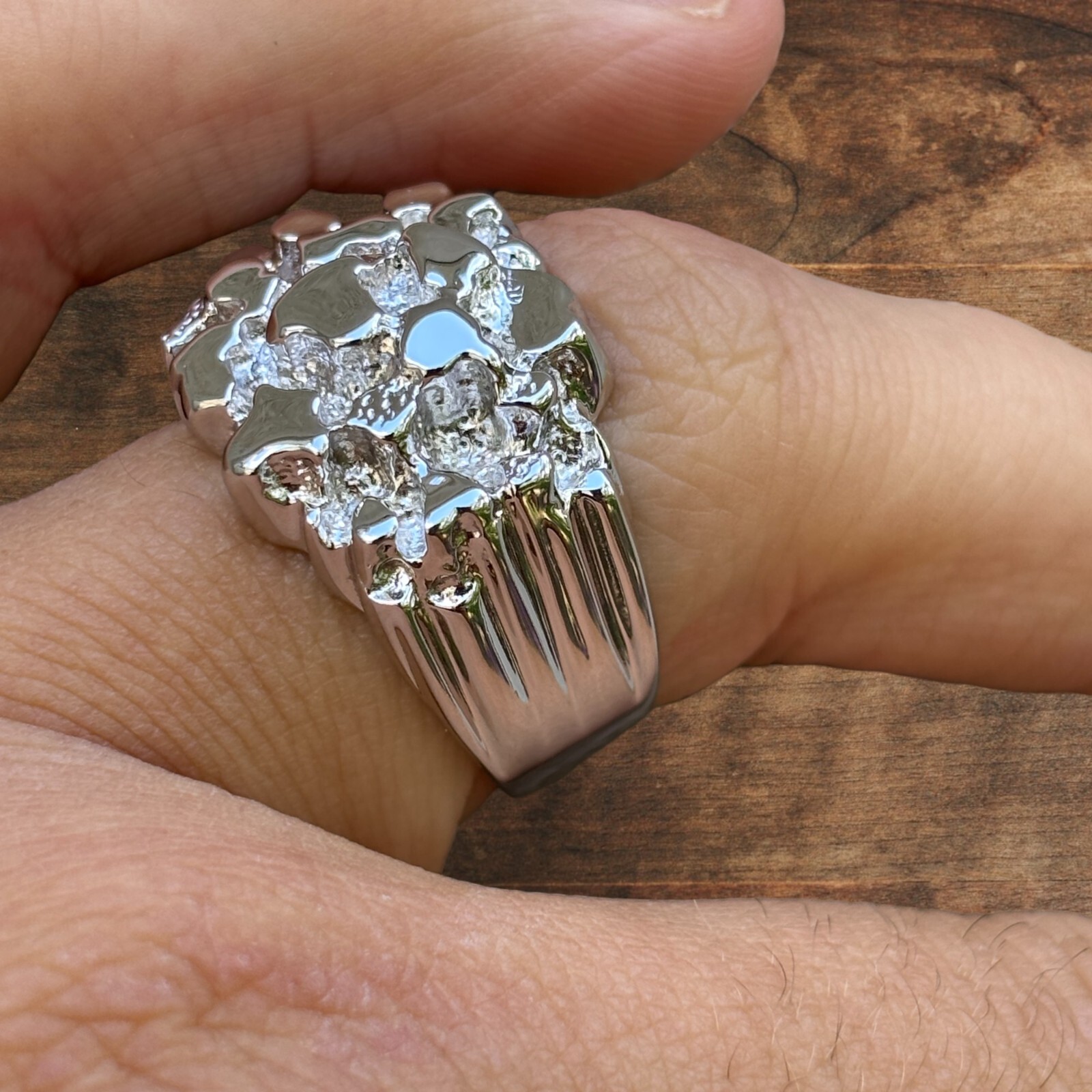 Nugget Ring – Real 925 Sterling Silver or 14k Yellow Vermeil or 14k Rose Vermeil